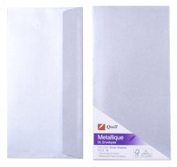 Quill Envelopes Dl Metallique Silver PK10 (Each)