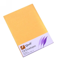 Quill Envelopes C6 Metallique Gold PK10 (Each)