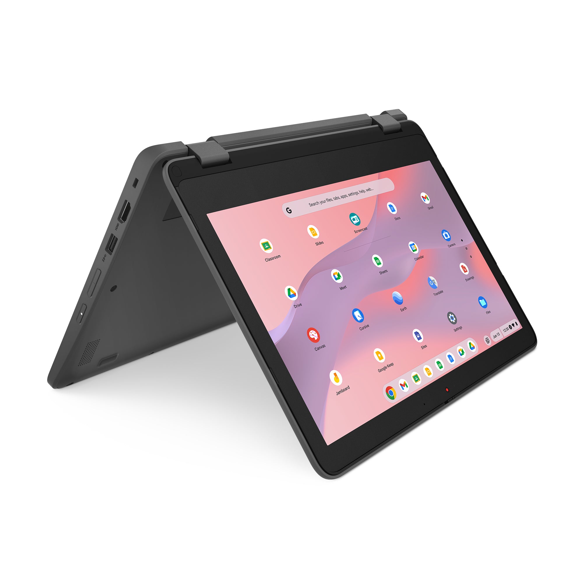 Lenovo 300e Yoga Chromebook Gen 4 520 Hybrid (2-in-1) 29.5 cm (11.6") Touchscreen HD 8 GB LPDDR4x-SDRAM 64 GB eMMC Wi-Fi 6 (802.11ax) ChromeOS English Grey
