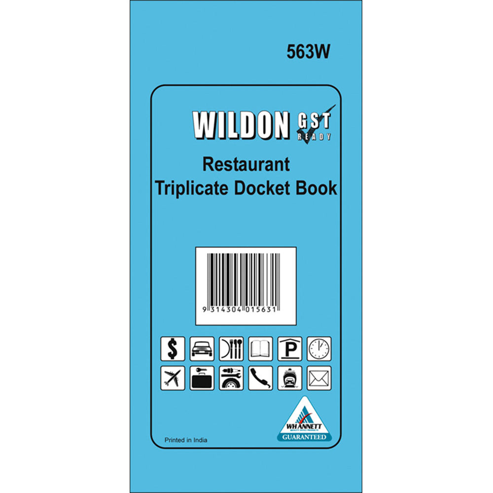 Wildon Docket Book 210x102mm Restaurant Triplicate (Each)