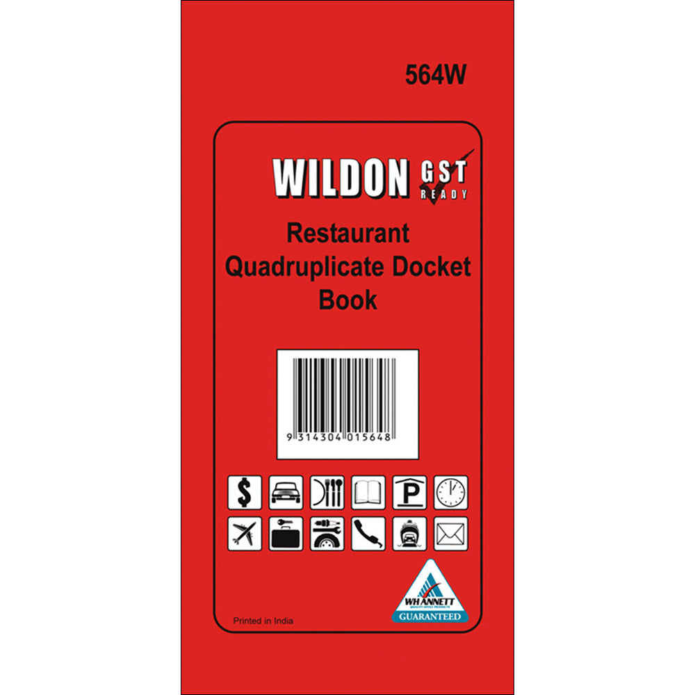 Wildon Docket Book 210x102mm Restaurant Quadruplicate (Each)