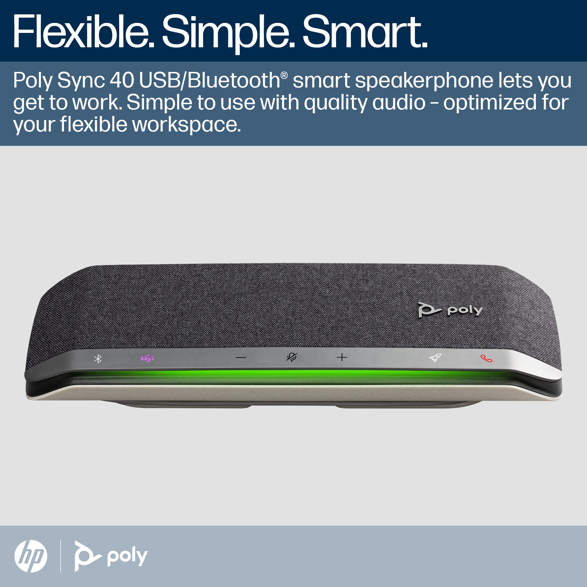 Poly Sync 40+ Microsoft Teams Certified USB-A USB-C Speakerphone +BT700 USB-A Adapter