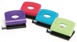 Marbig Punch 2 Hole Plastic Med 20SHT Bright Colours Assortedd (Each)