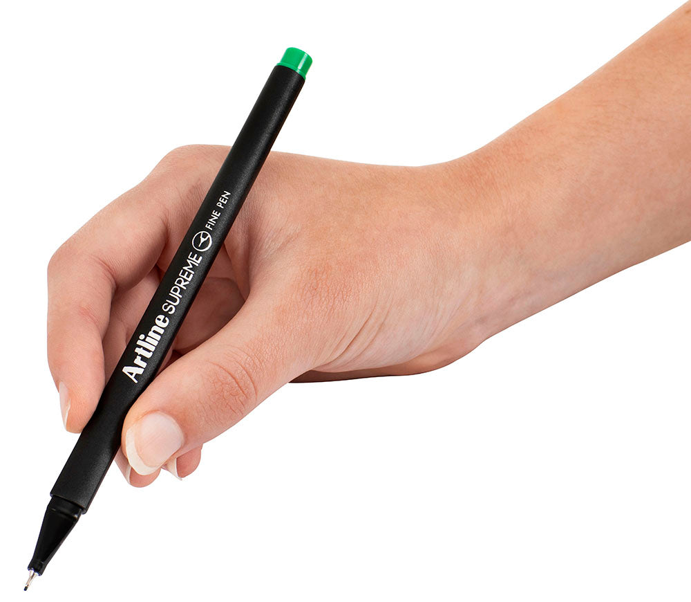 Artline Pen Supreme 0.4mm Fineline Green (Box 12)