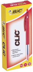 Bic Pen Ballpoint Clic M10 Medium Red Bx10 (Each)