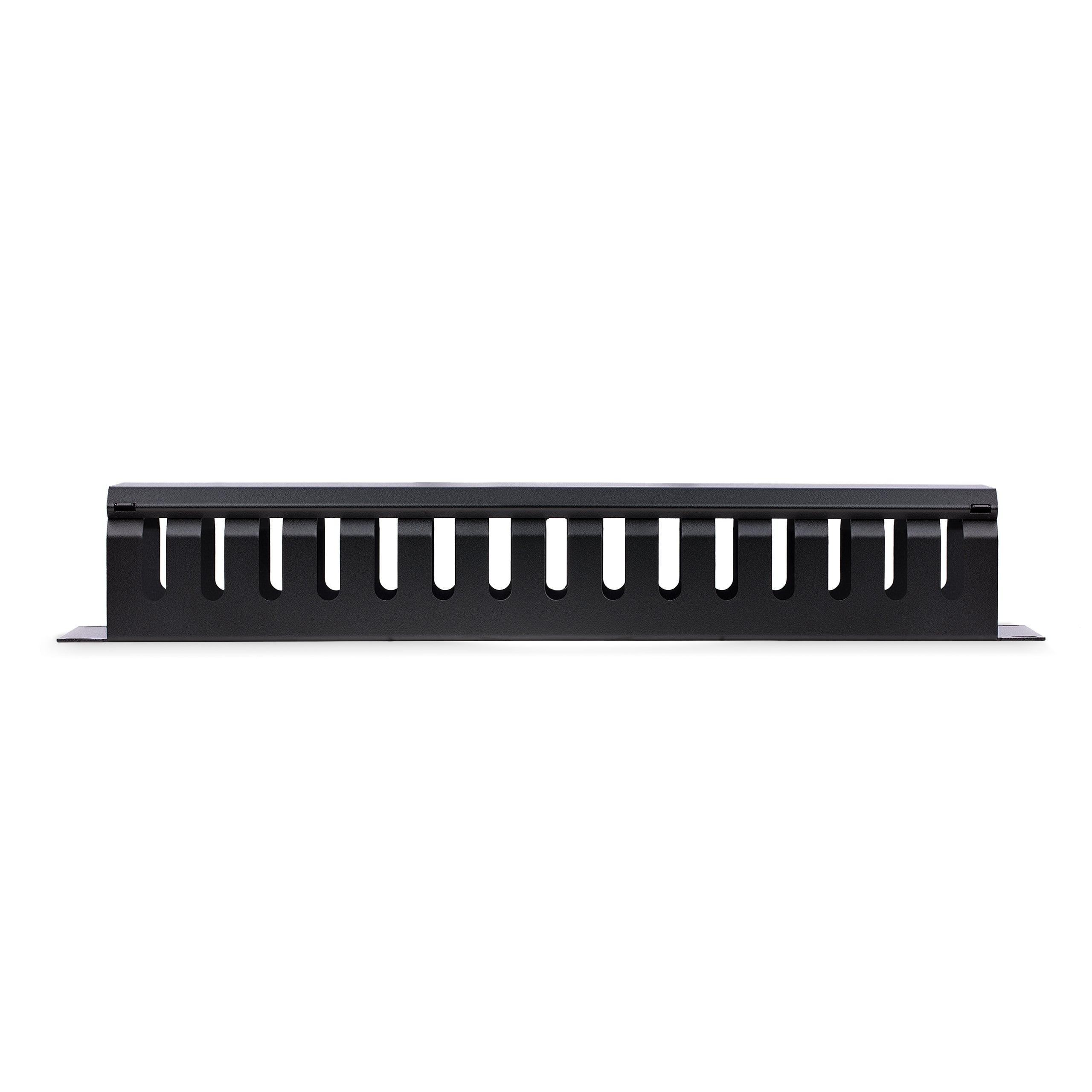 StarTech.com Horizontal 2U Server Rack Cable Management Finger Duct w/ Cover - 19" Network Rack Wire Duct Raceway Panel - Slotted Wire Duct