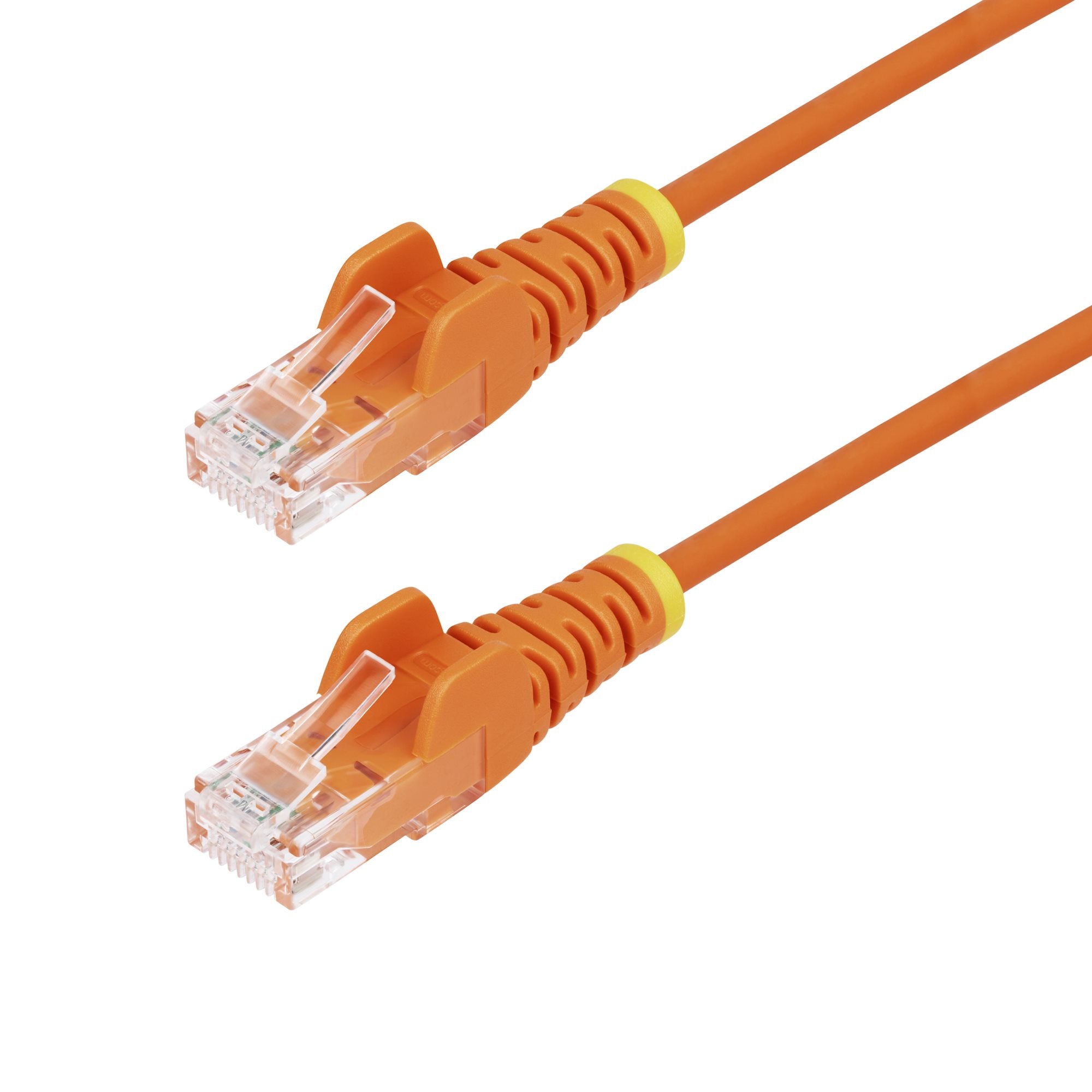 StarTech.com 2m Orange Slim CAT6 Ethernet Cable, Snagless, 100W PoE, UTP, LSZH, 28AWG Pure Bare Copper Wire, Slim RJ45 Network Patch Cord w/Strain Reliefs, Fluke Tested