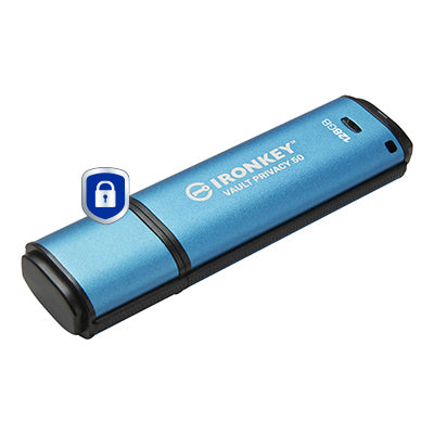 Kingston Technology IronKey 128GB Vault Privacy 50 AES-256 Encrypted, FIPS 197