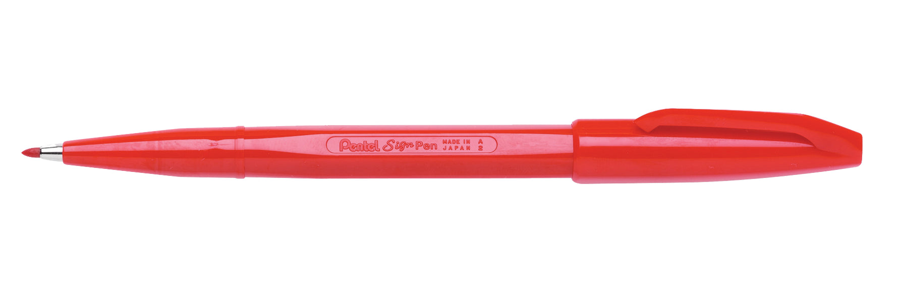 Pentel Pen Fineliner 0.8mm Sign Pen Bullet Point S520 Red Bx12 (Each)