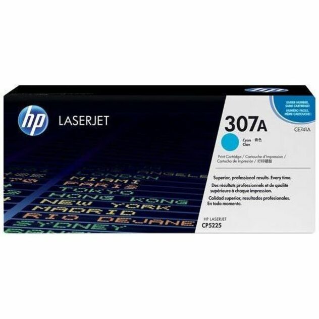 HP 307A (CE741A) Original Laser Toner Cartridge - Single Pack - Cyan - 1 Each