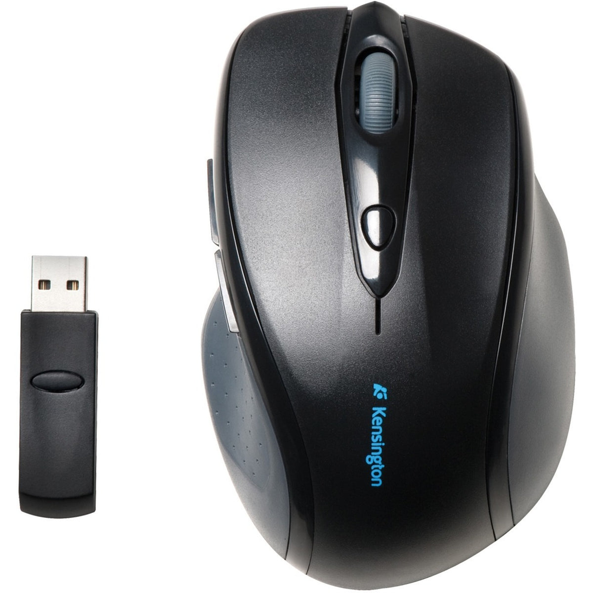 Kensington ProFit Mouse - Radio Frequency - USB - Optical - 4 Button(s) - Black - 1 - Top view