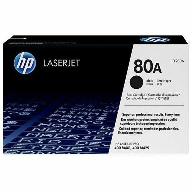HP 80A (CF280A) Original Standard Yield Laser Toner Cartridge - Single Pack - Black - 1 Each