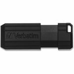 Verbatim PinStripe 16 GB USB 2.0 Type A Flash Drive - Black - Top view