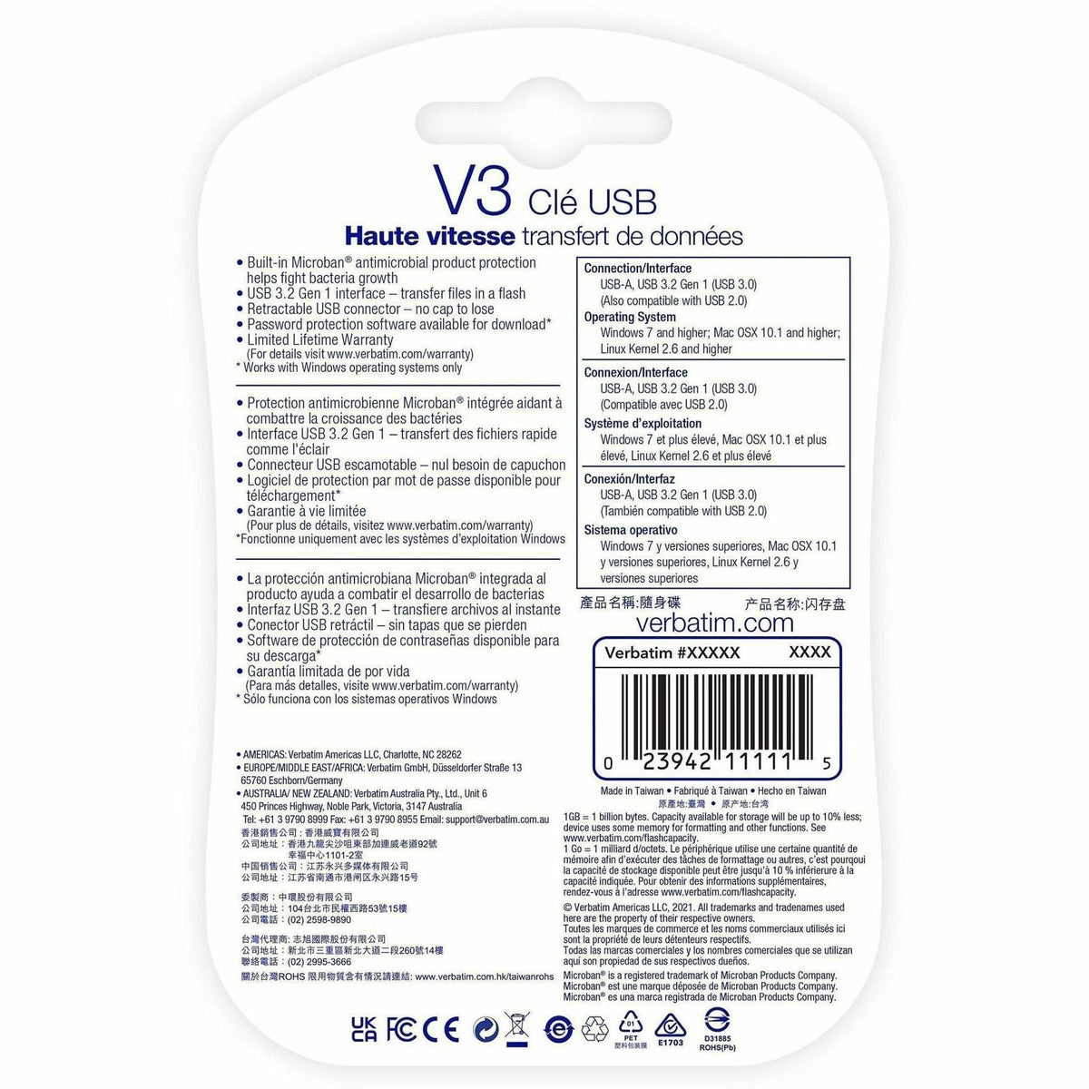 Microban Store 'n' Go V3 16 GB USB 3.2 (Gen 1) Type A Flash Drive - Grey - Alternate view 7