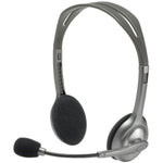 Logitech H110 Wired Over-the-head Stereo Headset - Black/Silver - Left view