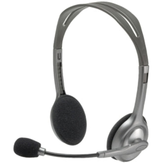 Logitech H110 Wired Over-the-head Stereo Headset - Black/Silver - Left view