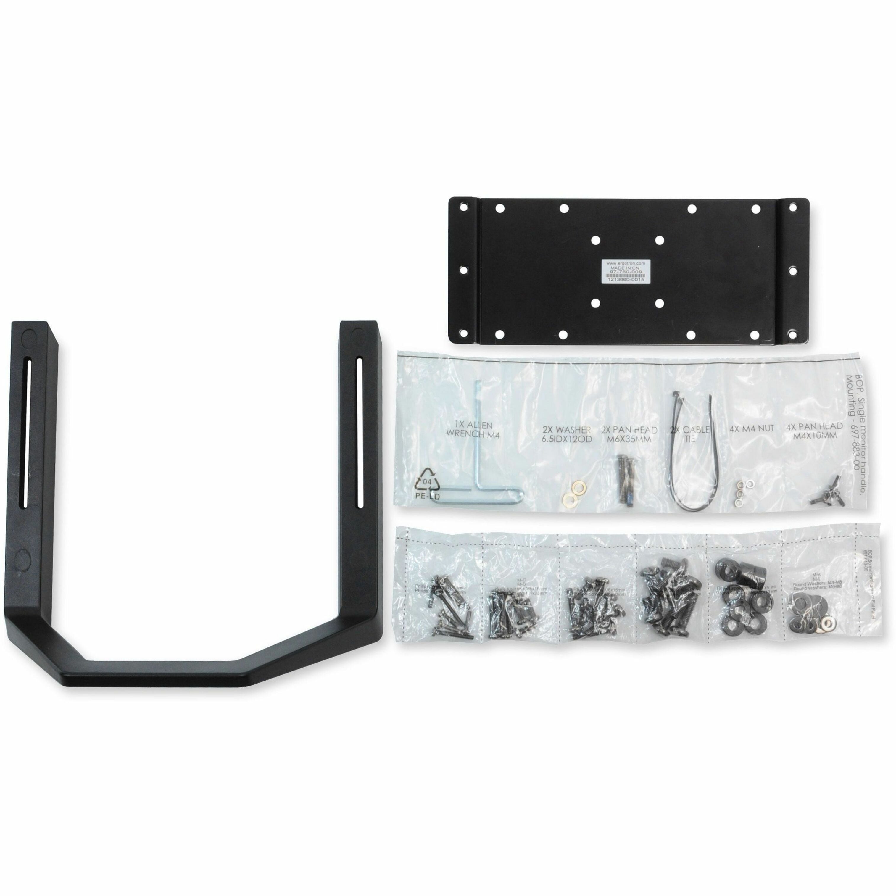 Ergotron Mounting Plate for Monitor Mount, Display, Wall Mount, Mounting Arm - Black