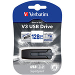 Verbatim Store 'n' Go V3 128 GB USB 3.2 (Gen 1) Type A Flash Drive - Grey - In Package