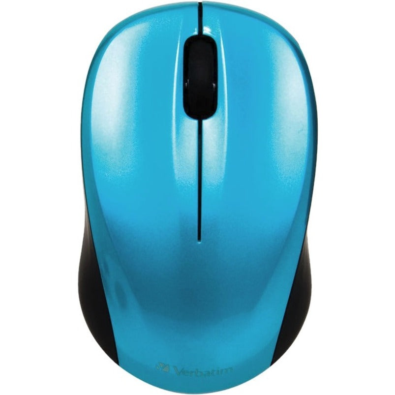 Verbatim GO NANO 97668 Mouse - Radio Frequency - USB - Optical - 3 Button(s) - Caribbean Blue