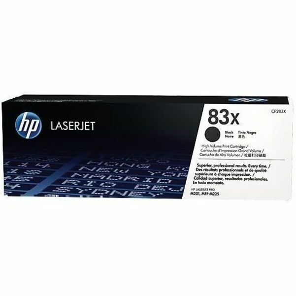 HP 83X (CF283X) Original High Yield Laser Toner Cartridge - Single Pack - Black - 1 Each