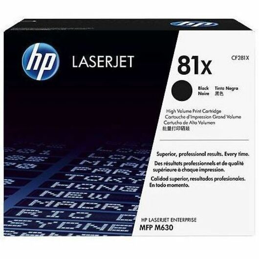HP 81X (CF281X) Original High Yield Laser Toner Cartridge - Single Pack - Black - 1 Each