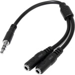 StarTech.com Slim Stereo Splitter Cable - 3.5mm Male to 2x 3.5mm Female - Top view