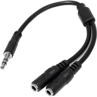 StarTech.com Slim Stereo Splitter Cable - 3.5mm Male to 2x 3.5mm Female - Top view