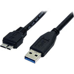 StarTech.com 0.5m (1.5ft) Black SuperSpeed USB 3.0 (5Gbps) Cable A to Micro B - M/M - Left view