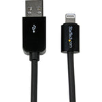 StarTech.com 1m (3ft) Black AppleÂ&reg; 8-pin Lightning Connector to USB Cable for iPhone / iPod / iPad - Top view