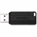Verbatim PinStripe 64 GB USB 2.0 Type A Flash Drive - Black - Out of Package