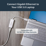 StarTech.com USB to Ethernet Adapter, USB 3.0 to 10/100/1000 Gigabit Ethernet LAN Adapter, USB to RJ45 Adapter, TAA Compliant - Alternate view 6