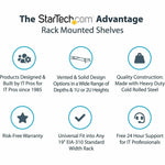 StarTech.com 1U Server Rack Shelf, Universal Rack Mount Cantilever Tray for 19' Network Equipment Rack, Heavy Duty Steel, 7' (17.8cm) Deep - Alternate view 8