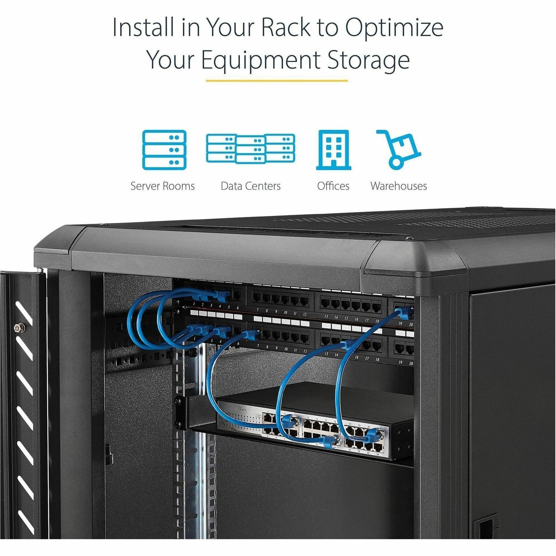 StarTech.com 1U Server Rack Shelf, Universal Rack Mount Cantilever Tray for 19' Network Equipment Rack, Heavy Duty Steel, 7' (17.8cm) Deep - Alternate view 9