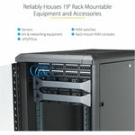 StarTech.com 4-Post 22U Server Rack Cabinet, 19' Data Rack Cabinet for Computer / IT Equipment, Home Network Rack, Half Height Server Rack - Alternate view 14