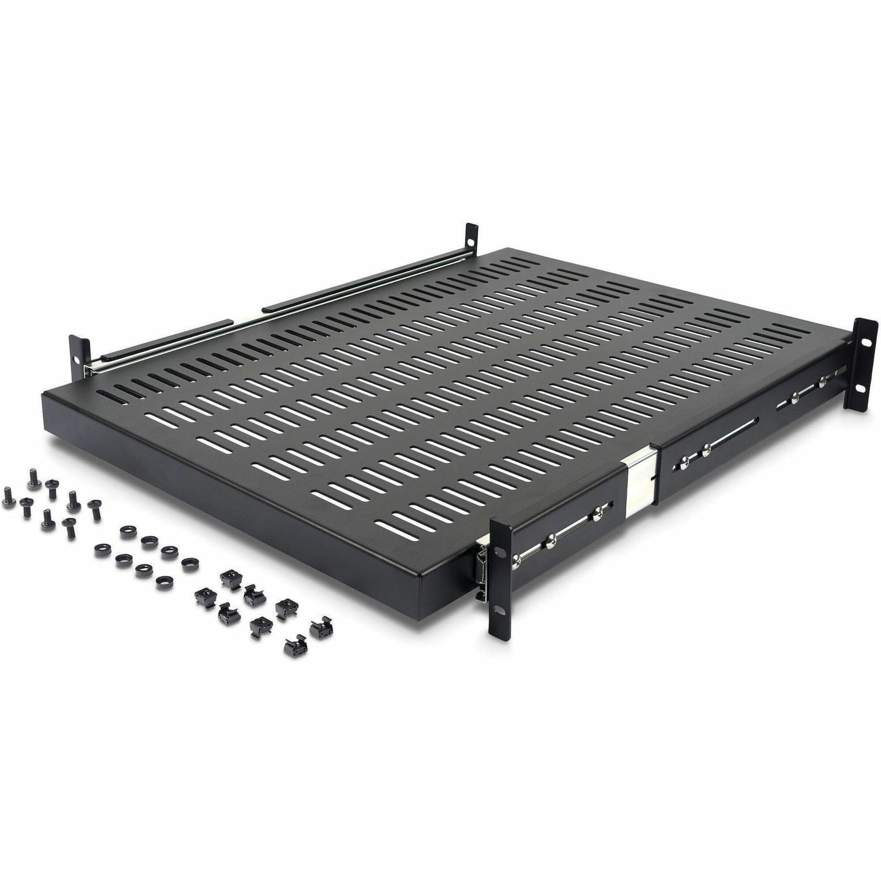 StarTech.com 2U 20 to 30in Adjustable Mounting Depth Vented Sliding Rack Mount Shelf - 50lbs / 22.7kg - 24in Deep - Alternate view 6