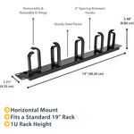 StarTech.com 1U 19in Metal Rackmount Cable Management Panel - Rack cable management kit - 1U - Top view
