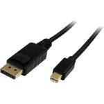 StarTech.com 2m (6ft) Mini DisplayPort to DisplayPort 1.2 Cable, 4K x 2K mDP to DisplayPort Adapter Cable, Mini DP to DP Cable for Monitor - Left view