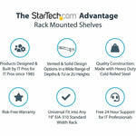 StarTech.com 2U Server Rack Cabinet Shelf - Fixed 18' Deep Cantilever Rackmount Tray for 19' Data/AV/Network Enclosure - Weight Cap. 125lbs/56kg - Alternate view 9