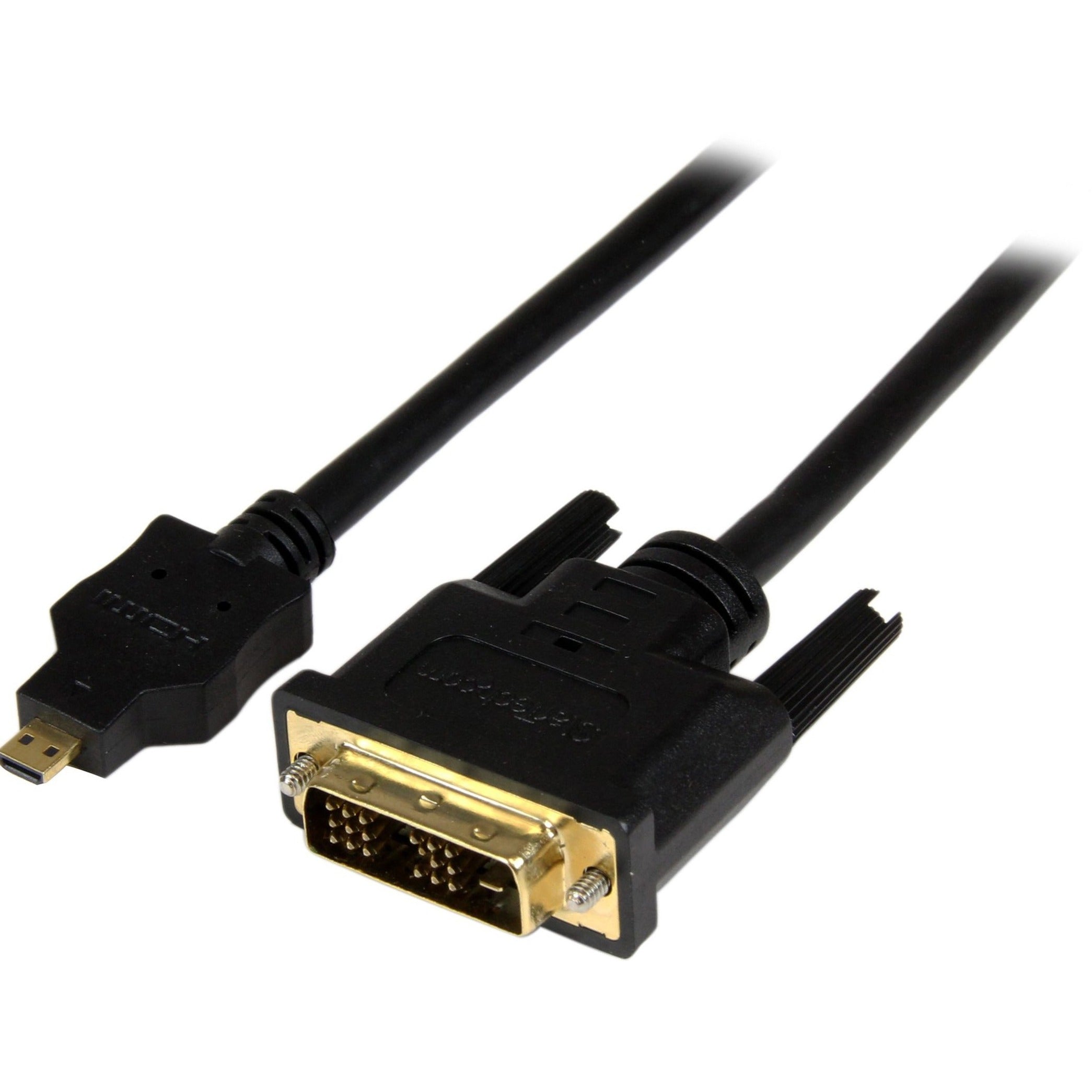 StarTech.com 3ft (1m) Micro HDMI to DVI Cable, Micro HDMI to DVI Adapter Cable, Micro HDMI Type-D to DVI-D Monitor/Display Converter Cord~1m (3ft) Micro HDMI to DVI Cable, Micro HDMI to DVI Adapter Cable, Micro HDMI Type-D to DVI-D Monitor/Display Convert