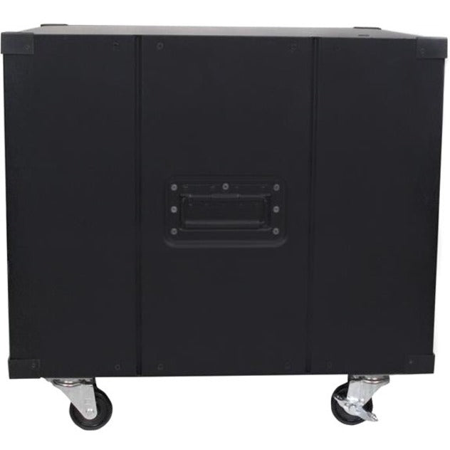 StarTech.com 4-Post 9U Mobile Open Frame Server Rack, 19' Network Rolling Rack for Narrow Spaces, Small Data Rack with Casters, TAA - Left view