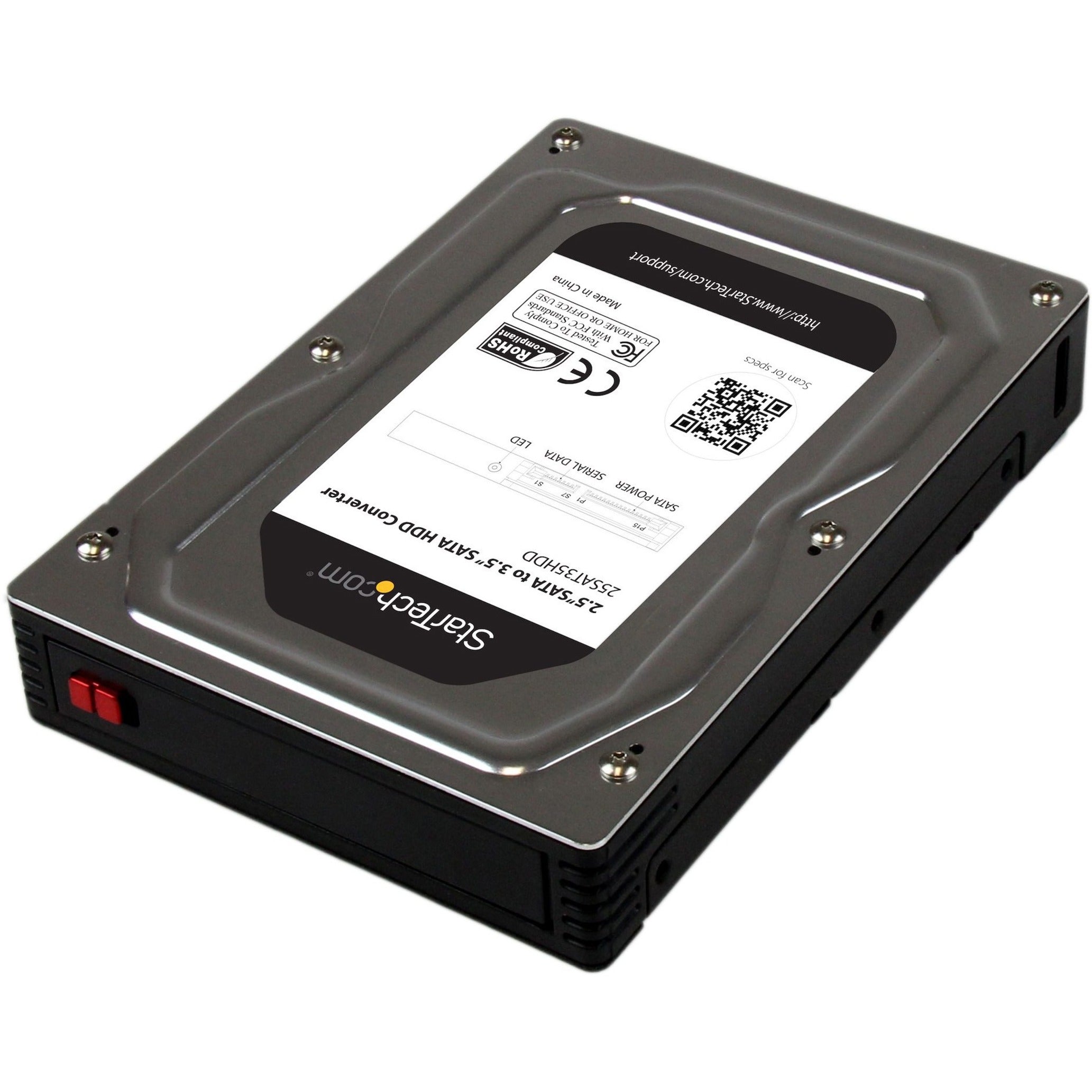 StarTech.com 2.5' to 3.5' SATA Aluminum Hard Drive Adapter Enclosure with SSD / HDD Height up to 12.5mm