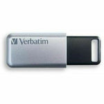 Verbatim Store 'n' Go Secure Pro 64 GB USB 3.0 Flash Drive - Silver - 256-bit AES - TAA Compliant - Top view