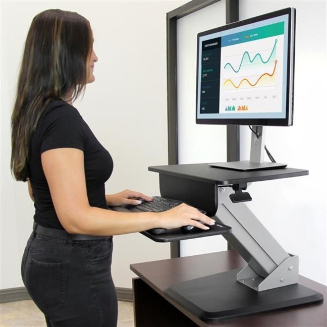 StarTech.com Height Adjustable Standing Desk Converter - Sit Stand Desk with One-finger Adjustment - Ergonomic Desk - Bottom view