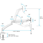 StarTech.com Desk Mount Monitor Arm, Slim Profile, For VESA Mount Monitors up to 34' (15.4lb/7kg), Adjustable Single Monitor Mount, Steel - Bottom view