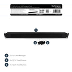StarTech.com 1U High-density Brush Strip Cable Management Panel, Sturdy Steel Horizontal Data Centre Cable Organizer - Alternate view 7