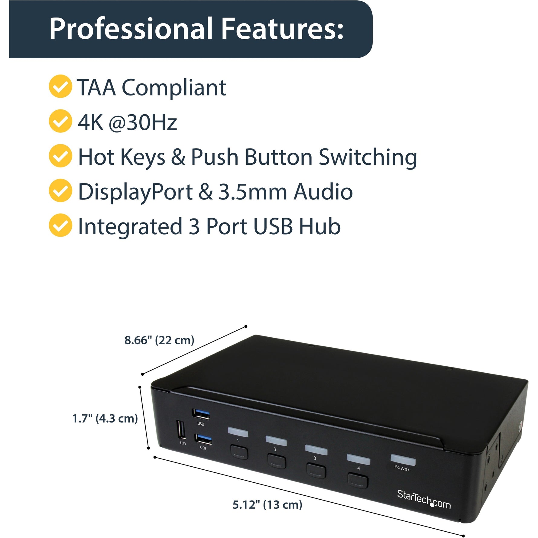 StarTech.com KVM Switchbox - TAA Compliant - Left view