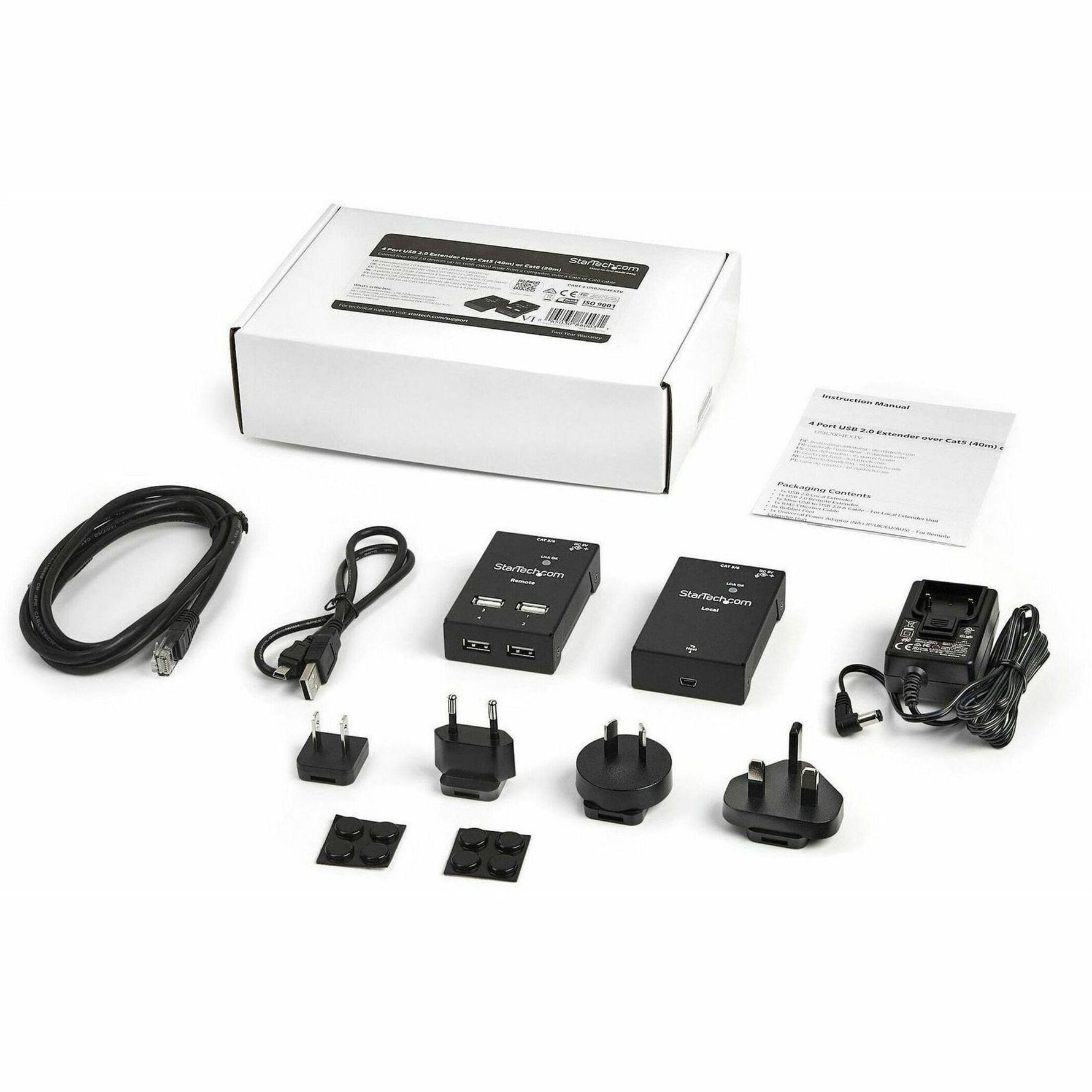 StarTech.com 4 Port USB 2.0-Over-Cat5-or-Cat6 Extender - up to 130ft (40m)~ - Collections