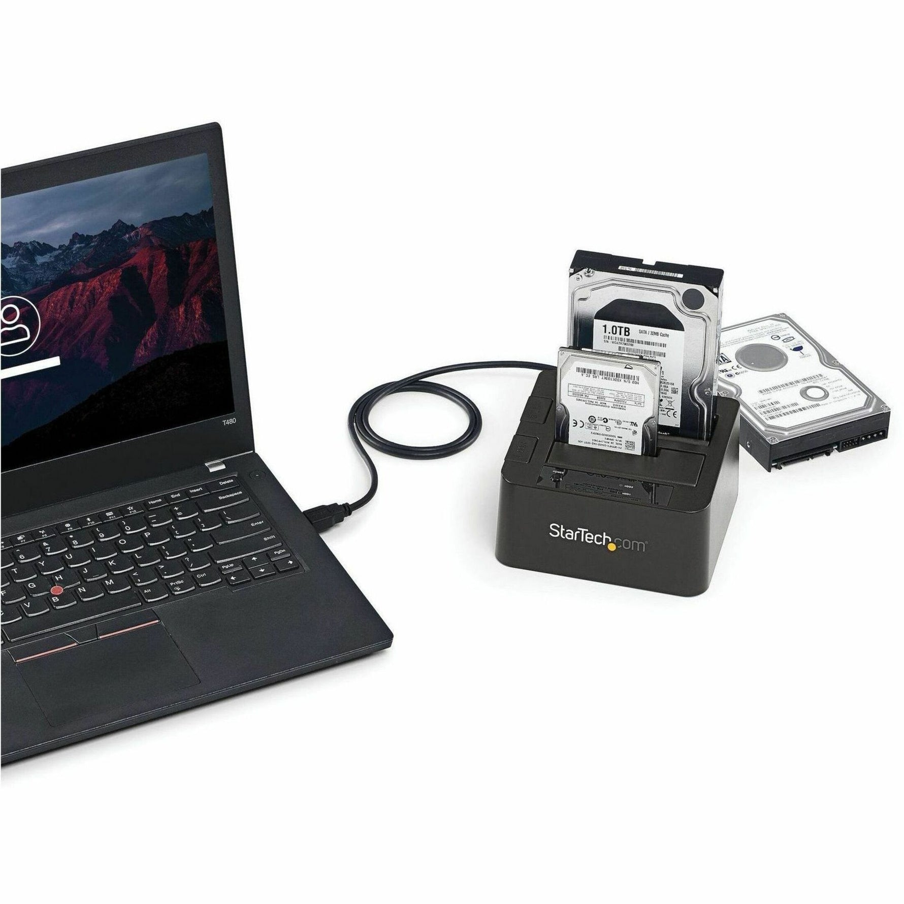 StarTech.com Dual-Bay USB 10Gbps to SATA Hard Drive Docking Station, 2.5/3.5' SATA I/II/III, SSD/HDD Dock, USB Hard Drive Bay, Top-Loading - Alternate view 6