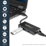 StarTech.com 3 Port Portable USB 3.0 Hub with Gigabit Ethernet Adapter NIC - 5Gbps - Aluminum w/ Cable - Alternate view 7