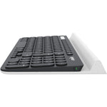 Logitech K780 Keyboard - Wireless Connectivity - USB Interface - QWERTY Layout - White - Left view